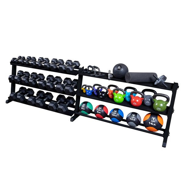 Body-Solid 2 Tier Horizontal Dumbbell Rack #GDR60B