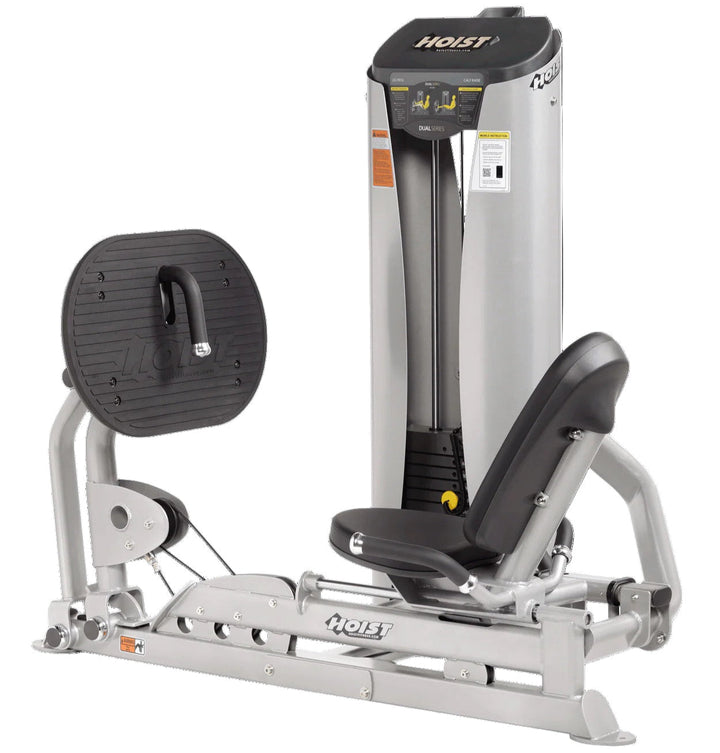 Leg press machine with 'Hoist' branding on a white background