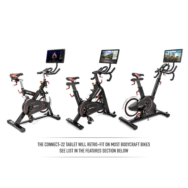 Connect 22 Touchscreen - Treadmills, Ellipticals, Bikes, Functional Trainers, and Rowers.