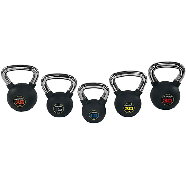 Batca 10-30lb Rubber Coated Kettlebell Set - Singles (5lb inc)