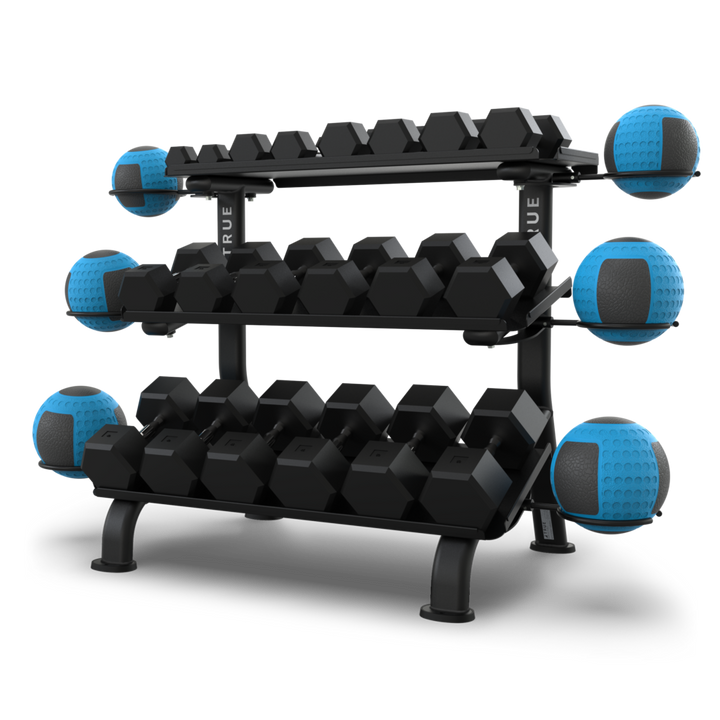 True Fitness FS-24 3-Tier Flat Tray Dumbbell Rack