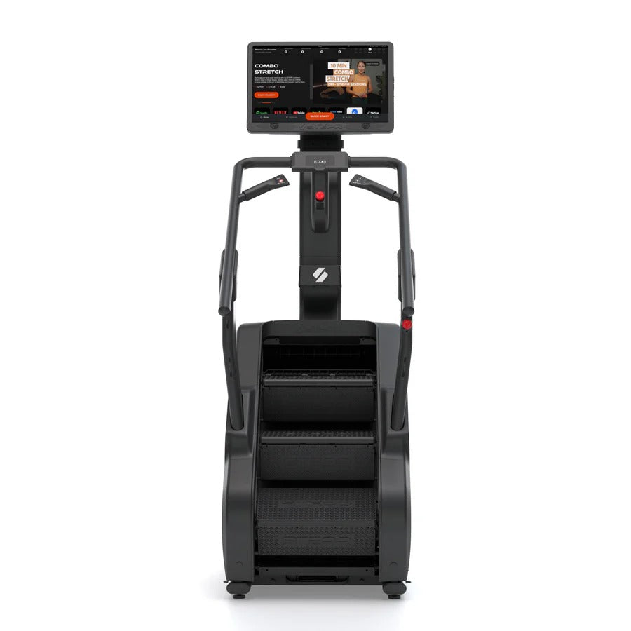 Step machine with a digital display on a white background