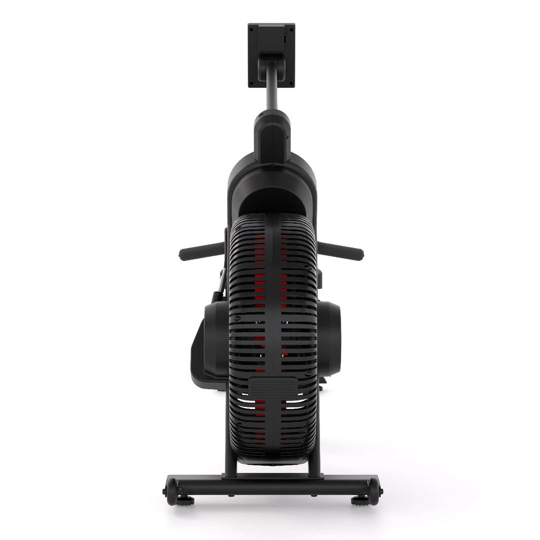 Black exercise rower on a white background