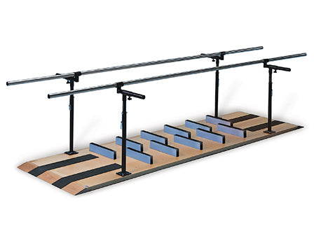 Hausmann 10′ Height & Width Adjustable Parallel Bars with Ambulation & Mobility Platform #1393