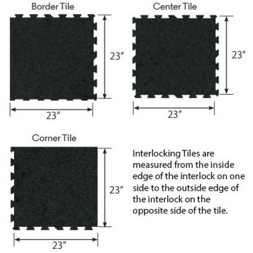 23" x 23" x 8mm Interlocking Puzzle Tile