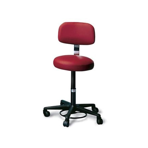 Hausmann Air-Lift Stool with Foot Control and Backrest #2143